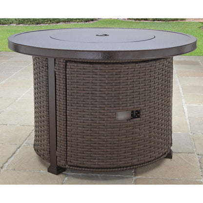 Better Homes & Gardens Colebrooke 37" Round 50,000 BTU Propane Gas Fire Pit Table with Glass Beads, Metal Lid and Protective Cover - Home OXO
