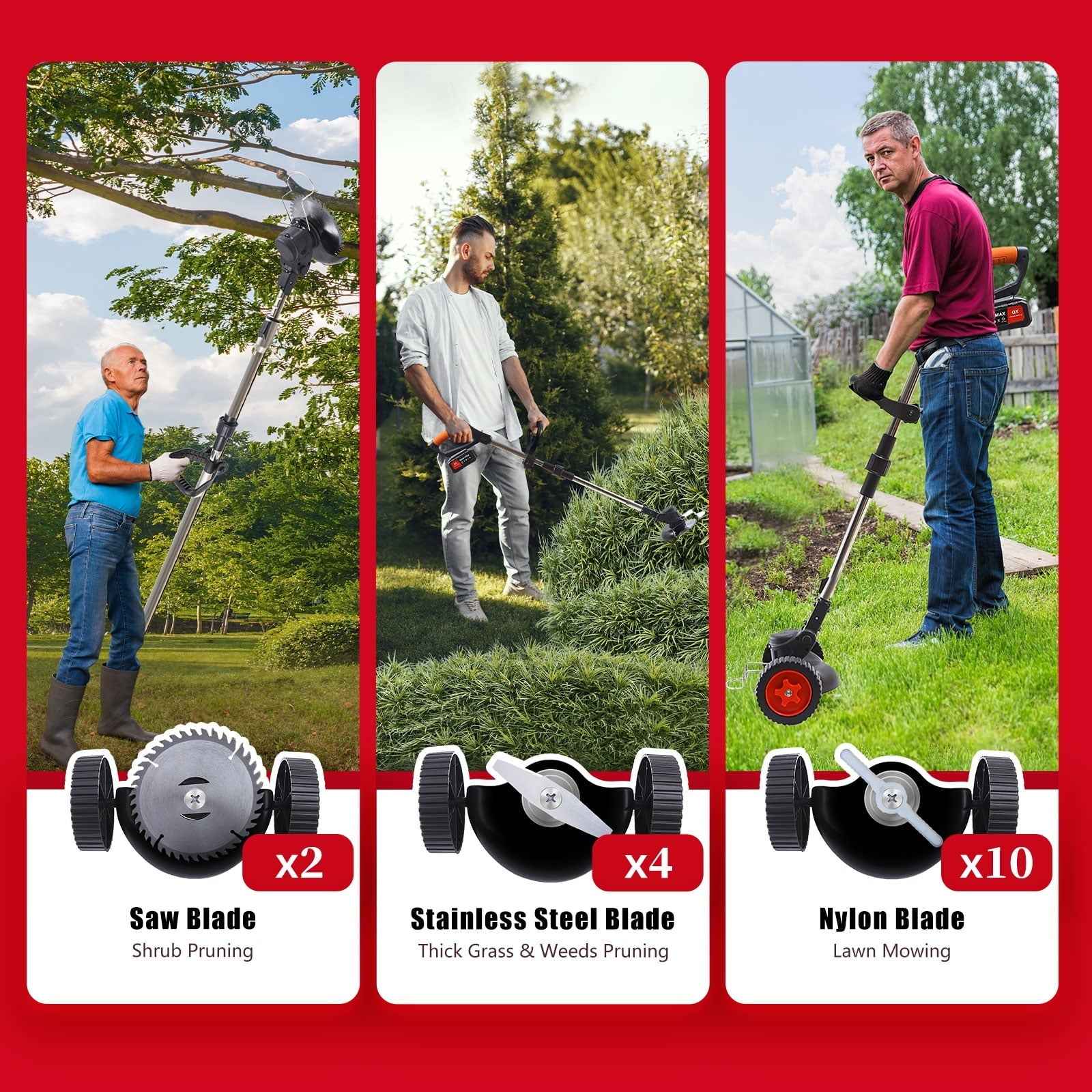 iToolMax 24V 3-in-1 Cordless String Trimmer, Adjustable Height