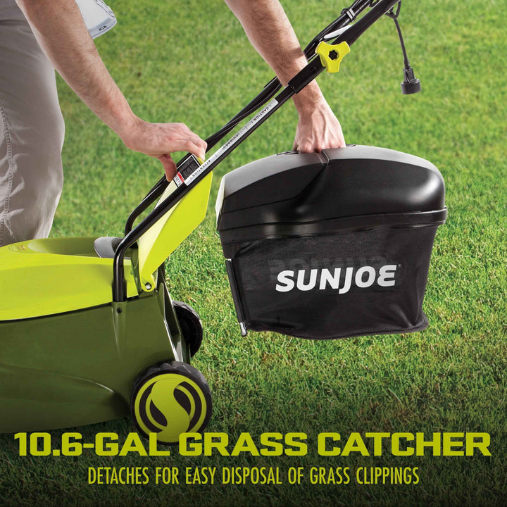 Sun Joe 28V Cordless 14" Brushless Push Walk-Behind Lawn Mower, Adjustable Cutting Height