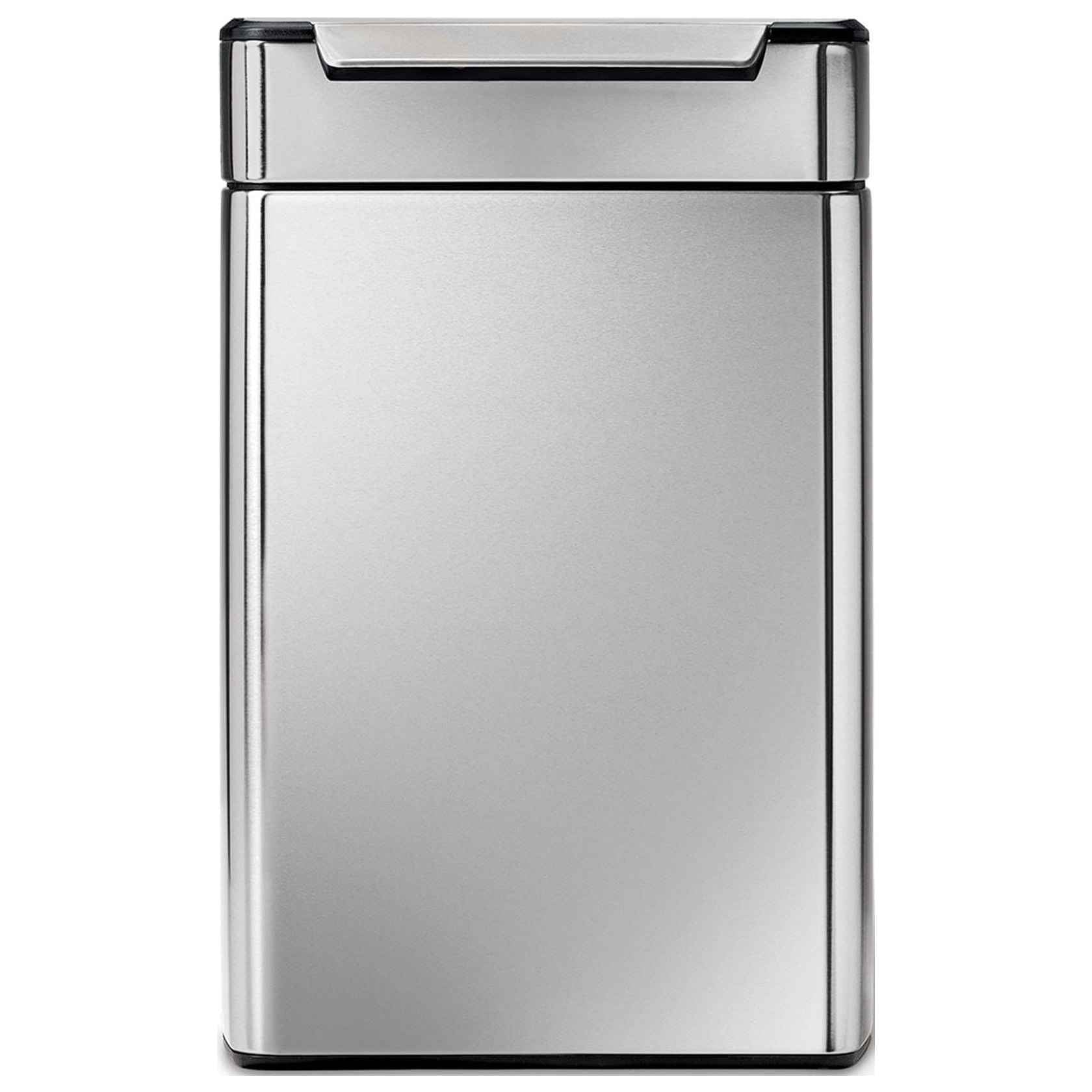 simplehuman 48 Liter / 12.7 Gallon Touch-Bar Kitchen Dual Compartment Trash Can Recycler, Brushed Stainless Steel
