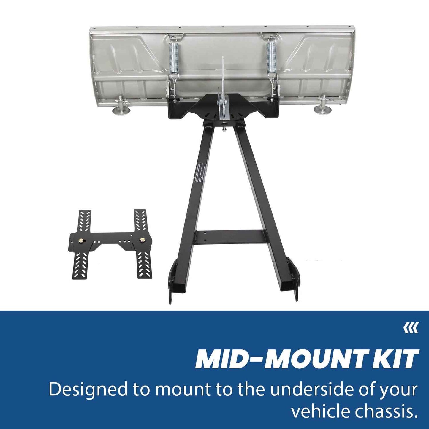 Kojem Snow Plow Blade Universal Kit Steel White Adjustable 48" Complete for ATV Honda Kawasaki Polaris Aeon Crossland Arctic-Cat Alterra