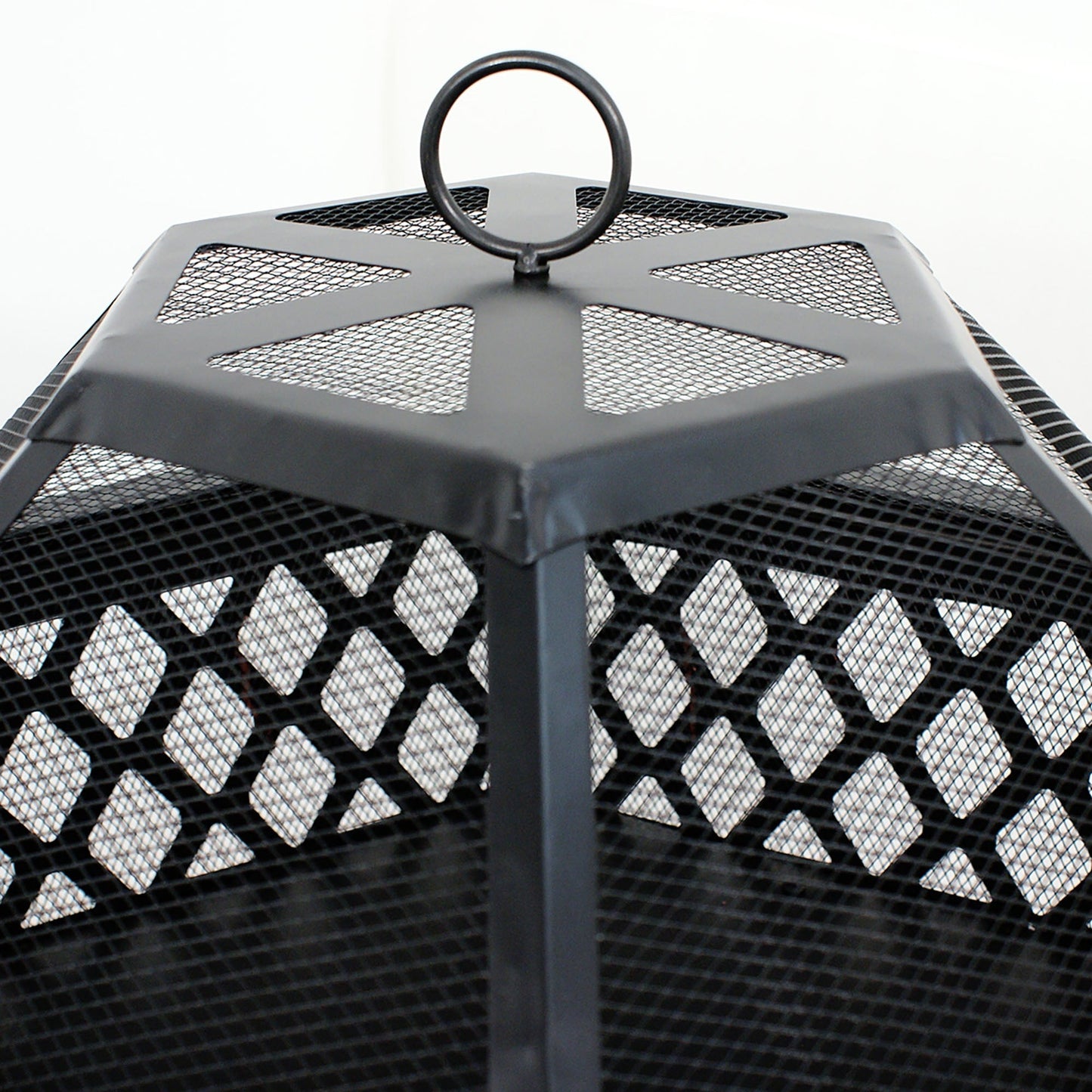 ZENSTYLE Outdoor Patio Steel Fire Pit - 24" Hex Shaped Backyard Fireplace Wood Burning Firepit Bowl - Home OXO