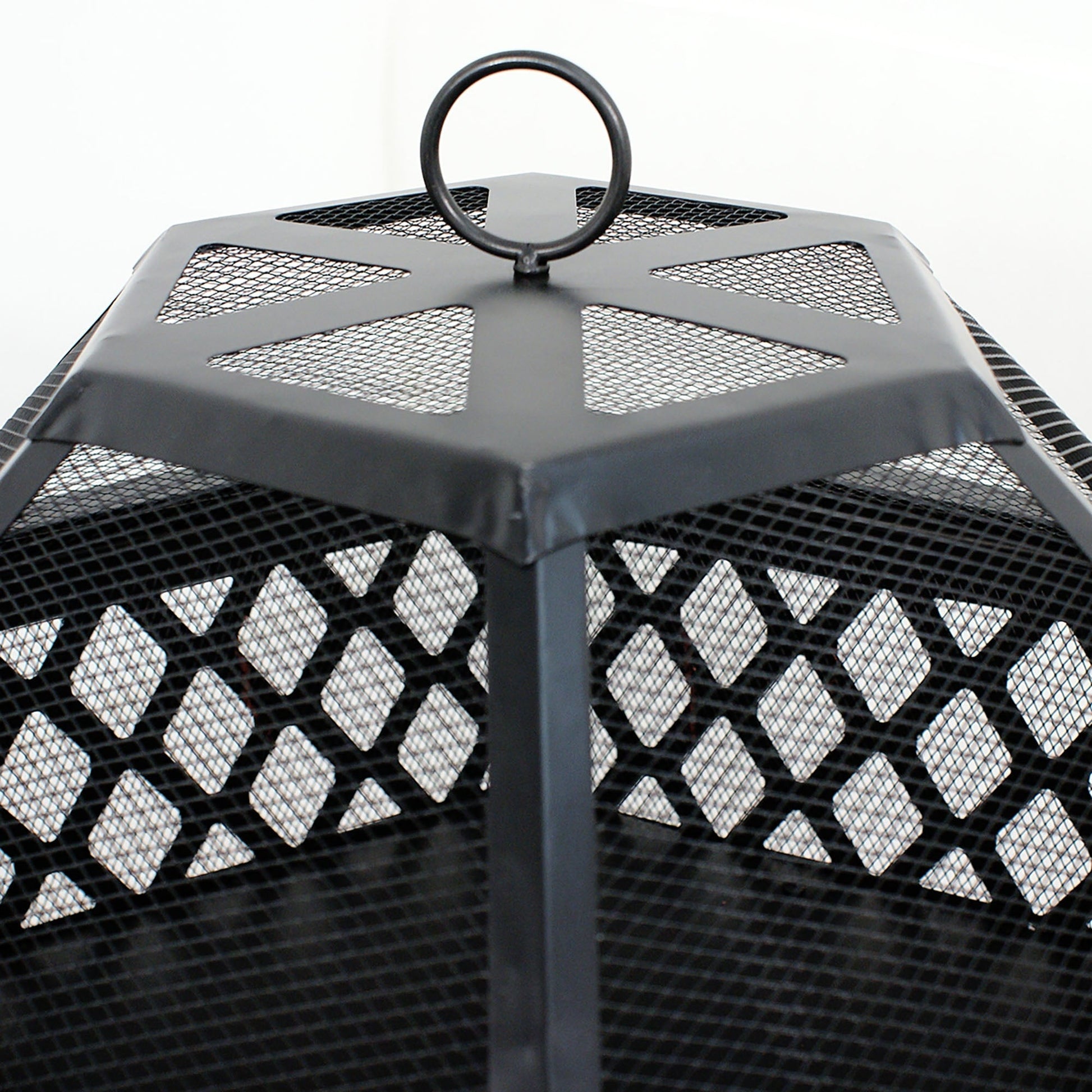 ZENSTYLE Outdoor Patio Steel Fire Pit - 24" Hex Shaped Backyard Fireplace Wood Burning Firepit Bowl - Home OXO