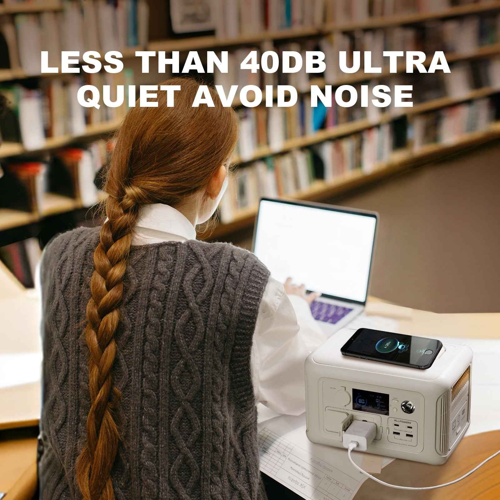 ALLPOWERS Beige R600 Portable Power Station 600W, 299Wh LiFePO4 Solar Generator with 1-Hour Fast Charge & 15ms UPS, for Home Backup, CPAP, Outdoor Camping, RV Travel