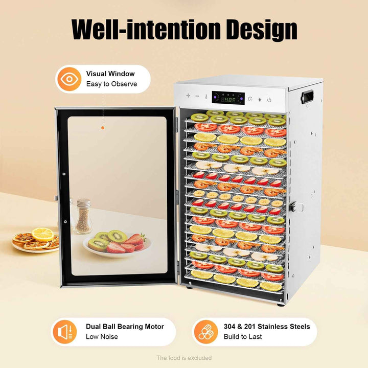 Commercial Dehydrator 18 Stainless Steel Trays Fruit Vegetable Food Dry Machine