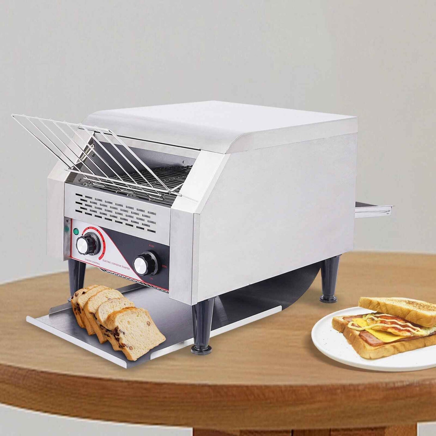 Electric Conveyor Toaster 1900W Stainless Steel Commercial Bread Toasting Machine