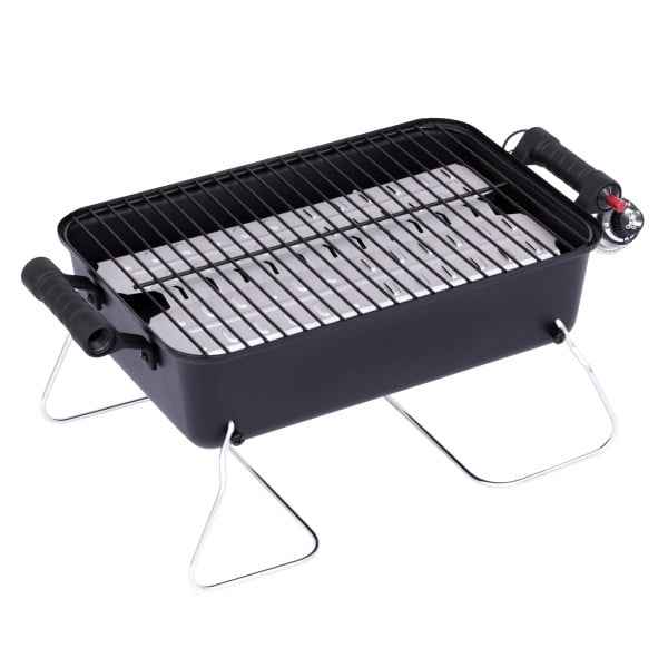Charbroil 1-Burner Deluxe Portable Propane Gas Table Top Grill, Black