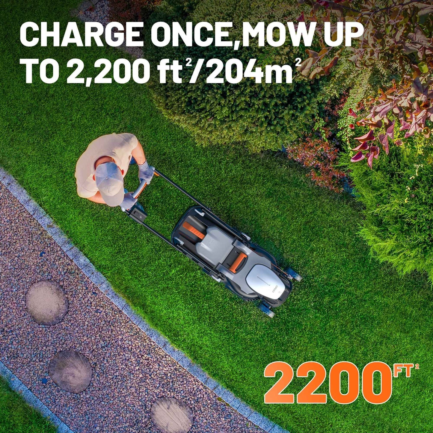 Litheli Cordless Lawn Mower, U20 Series 20V Electric Lawn Mowers, 13 Inch, Adjustment Heights, Light Weight, With 2*2.0Ah Portable Battery, for Garden/Yard/Farm