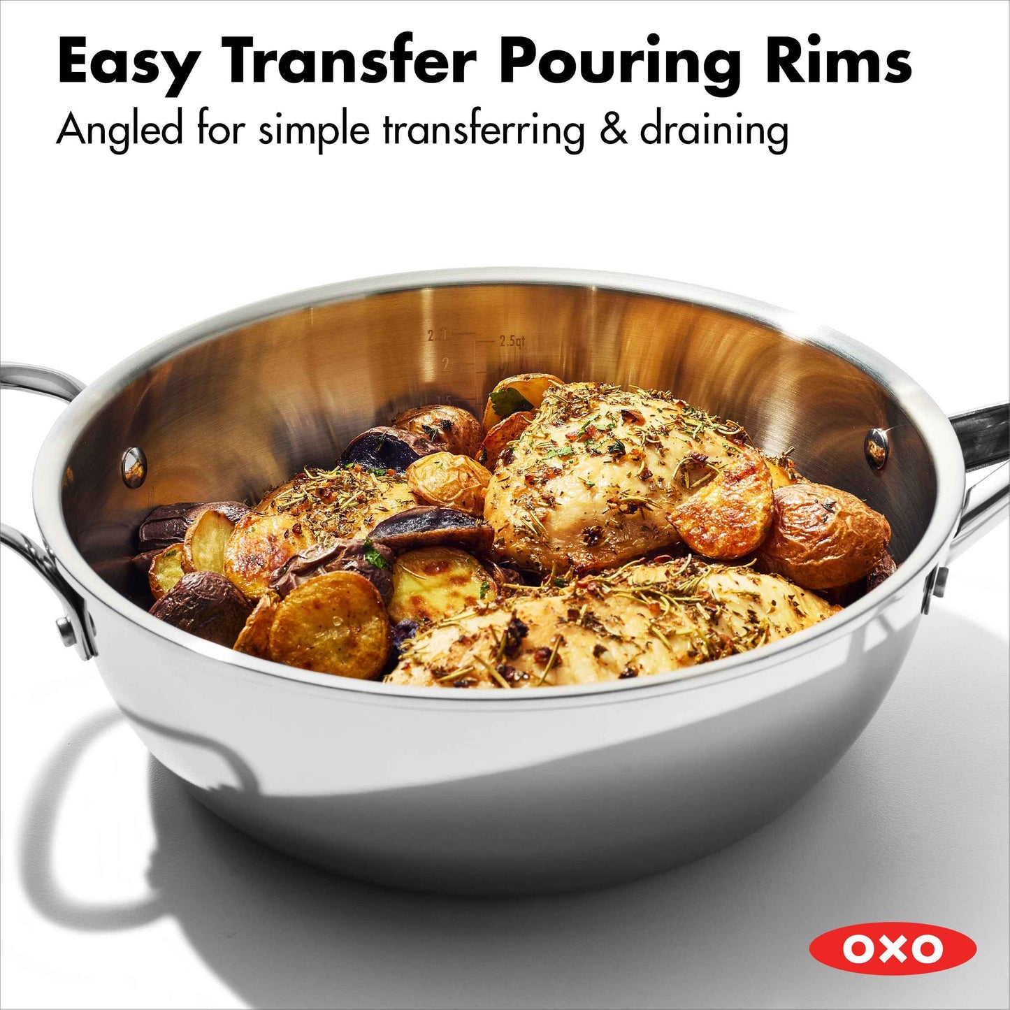 OXO Agility Ceramic Non-Stick 3.57qt Chef's Pan with Lid