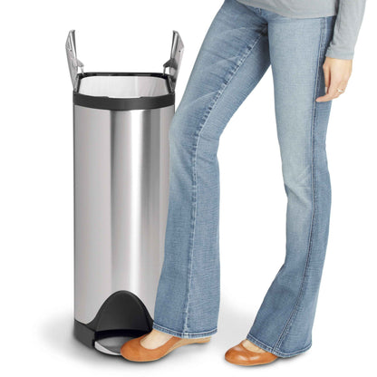 simplehuman Butterfly Step Trash Can Fingerprint-Proof Stainless Steel 12 Gallon (CW1897)