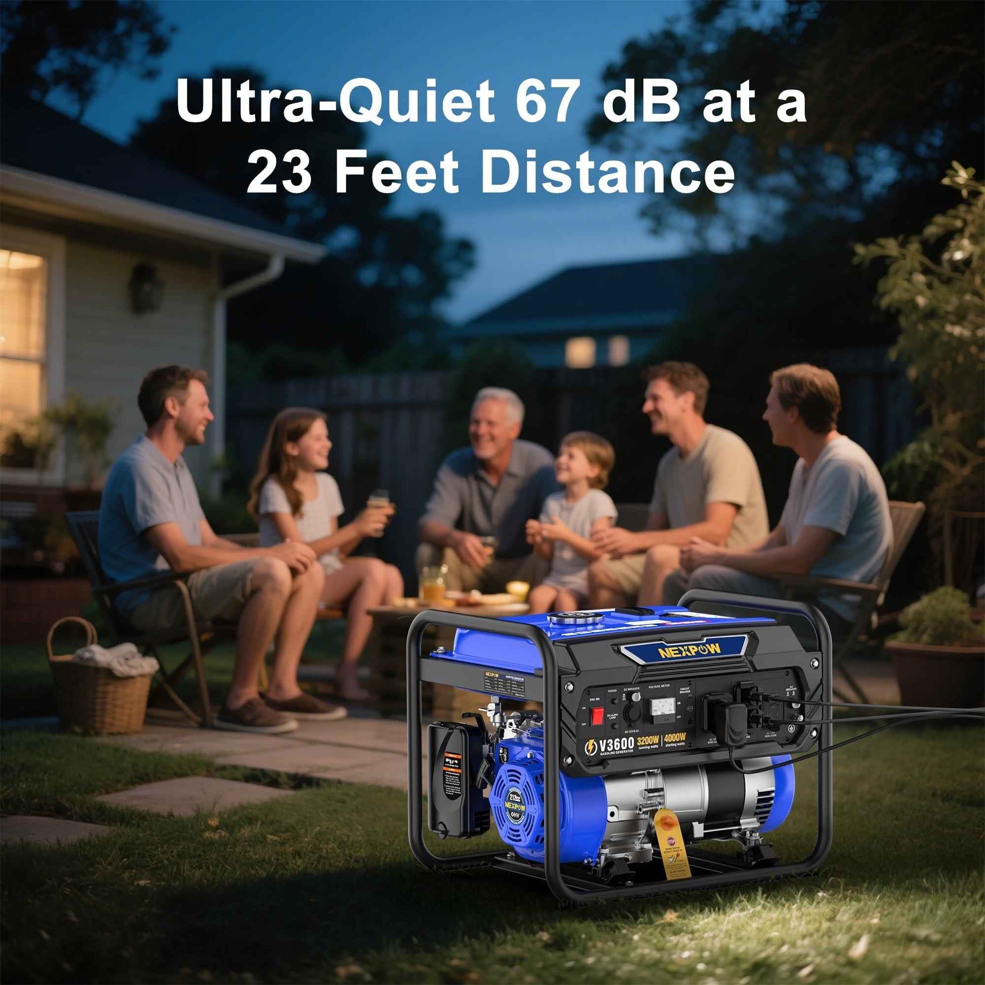 NEXPOW 4000W Portable Generator, Gasoline Powered RV Ready Generator for Backup Home & Outdoor Camping, EPA Compliant, 9H Full Load Runtime, Open Frame