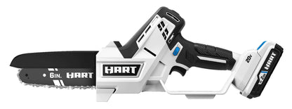 HART 20 Volt 6-inch Battery-Powered Pruning Chainsaw Kit, (1) 2.0Ah Lithium-Ion Battery