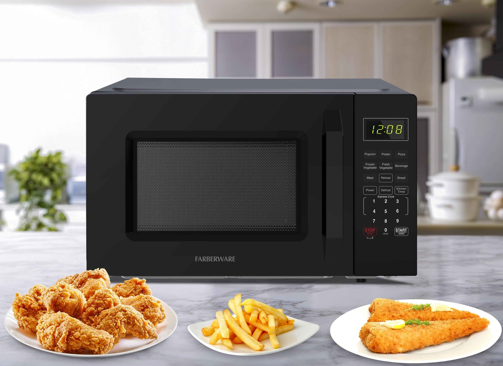 Farberware 1.1 Cu. Ft. 1000-Watt Compact Microwave Oven, Black