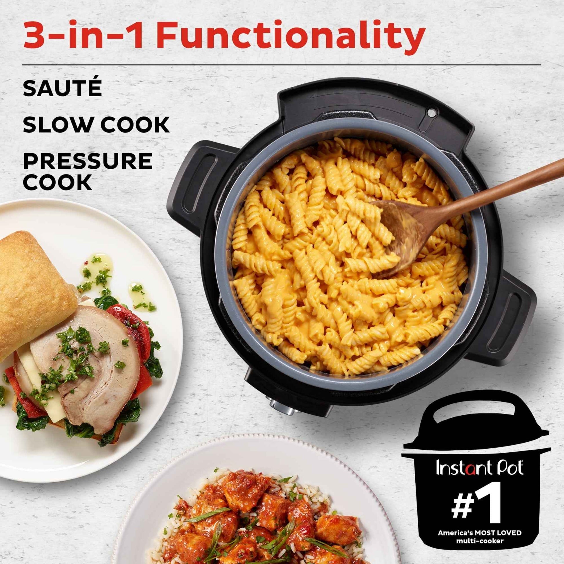 Instant Pot 6QT Easy 3-in-1 Slow Cooker, Pressure Cooker, and Sauté Pot