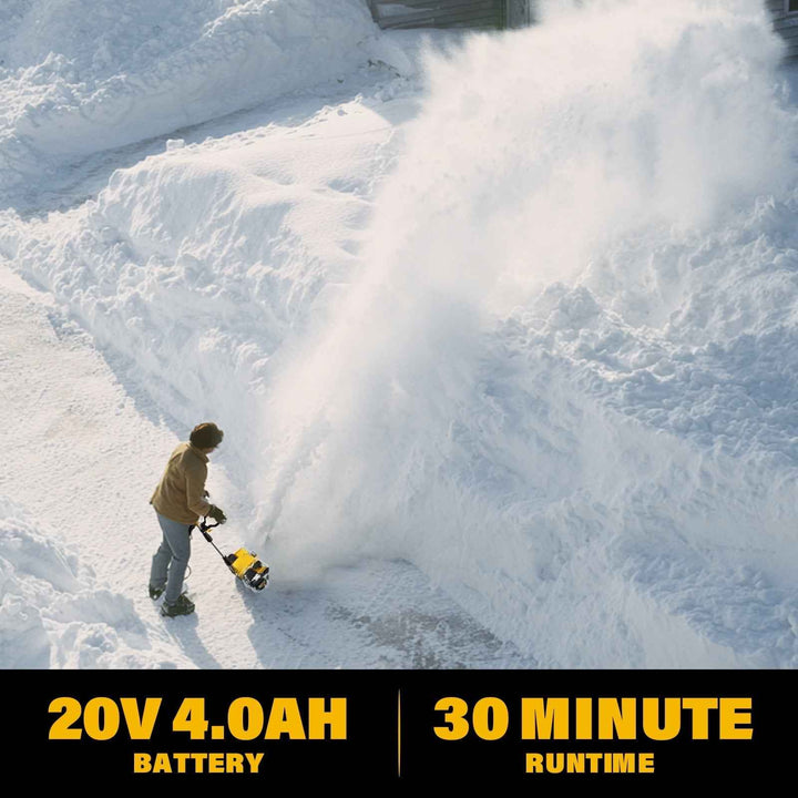 ZEGJAW Cordless Snow Shovel, 20V 12-Inch Electric Snow Shovel, Snow Blower Cordless with Directional Plate and Adjustable Front Handle (4-Ah Battery and Quick Charger Included)