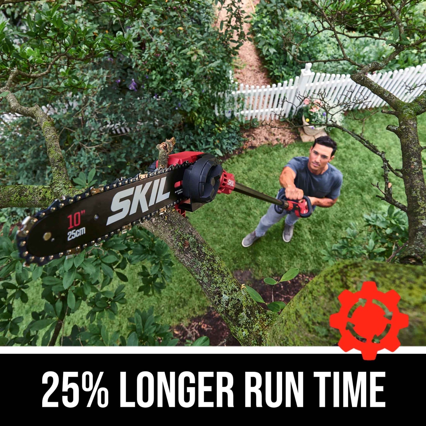 SKIL PS4561C-10  PWR CORE Brushless 40V  10-inch Pole Saw, 10 Foot Extension, 2.5Ah Battery and Charger