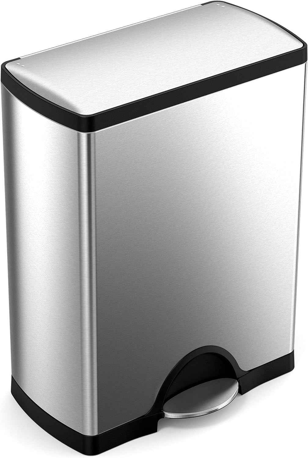 Simplehuman Trash Can,13 gal,Silver,Indoor/Outdoor CW1816