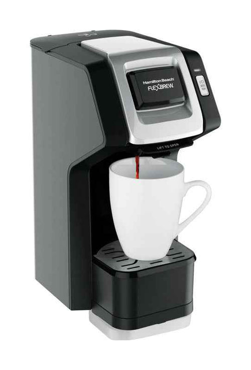Hamilton Beach FlexBrew 10-14 oz Black/Silver Single Serve Coffee Maker