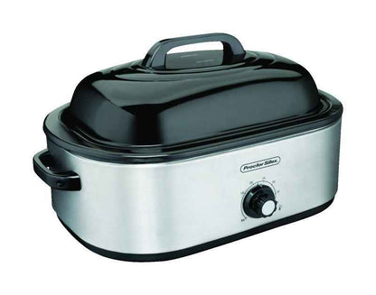 Proctor Silex Polished Chrome Black Aluminized Steel 18 qt Electric Roaster