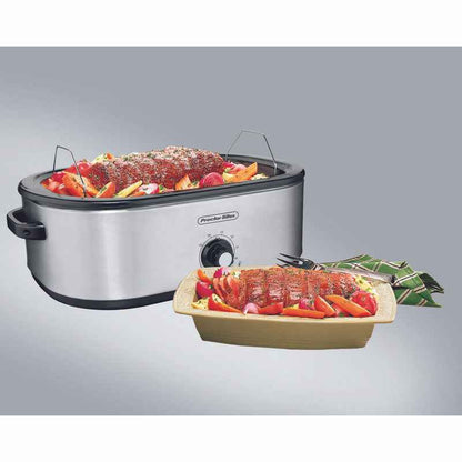 Proctor Silex Polished Chrome Black Aluminized Steel 18 qt Electric Roaster
