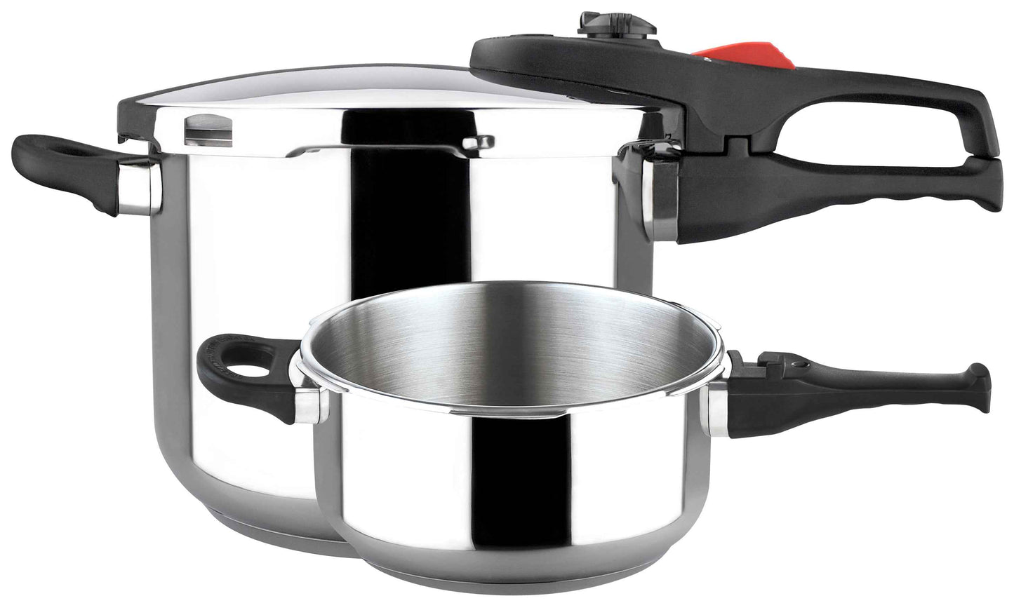 Practika Plus Pressure Cooker 3 Pieces Set 4+6 Qt Stainless Steel