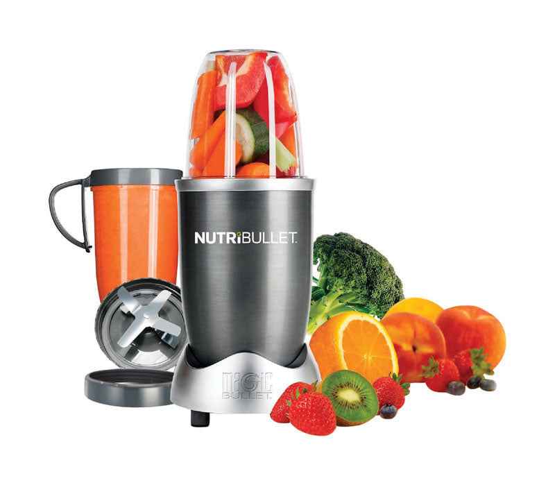Nutri Bullet Gray Stainless Steel Blender and Food Processor 24 1 speed