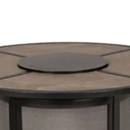 Four Seasons Courtyard Edison Park 54 Inch LP Gas Fire Pit Table, Gray Finish - Home OXO