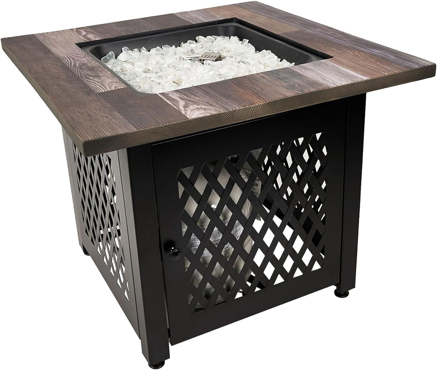 Endless Summer Nate 30 Inch Square Outdoor UV Printed LP Gas Fire Pit Table - Home OXO