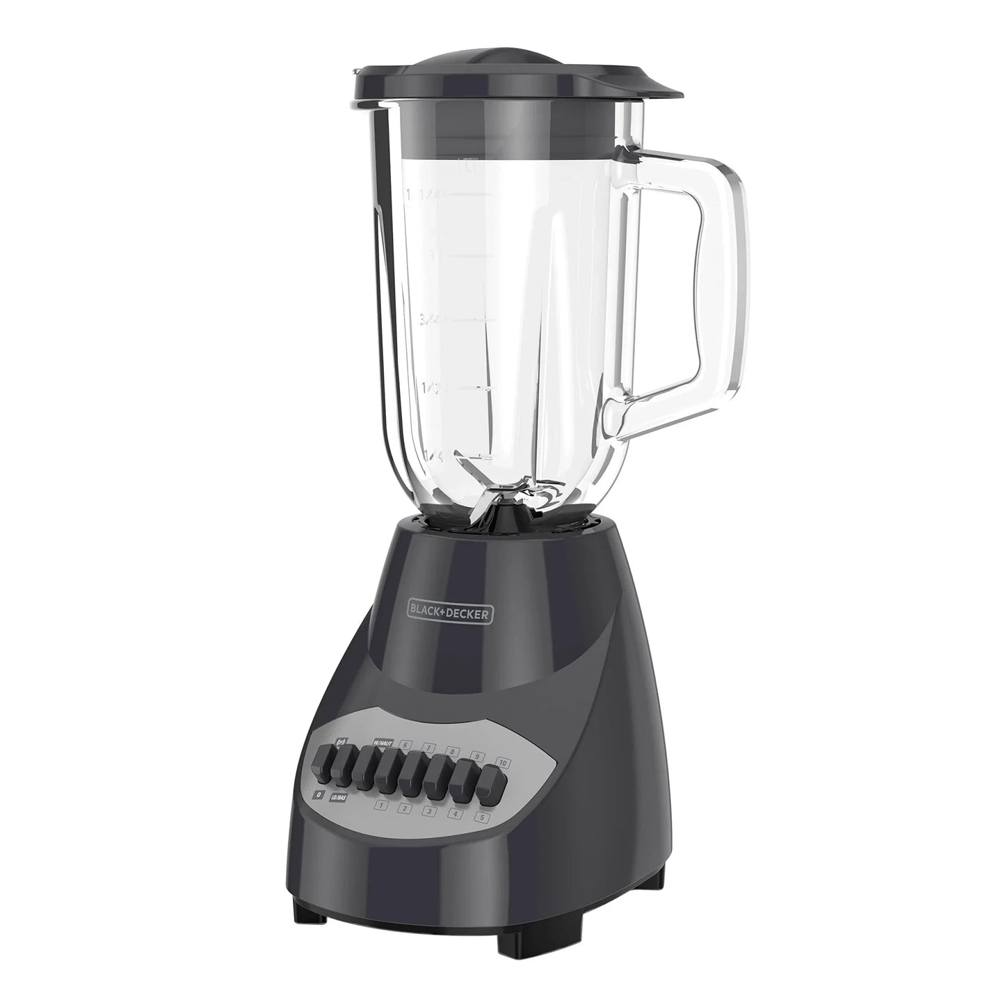 Black & Decker 10 Speed Blender – 5 Cup Glass Blending Jar – Gray