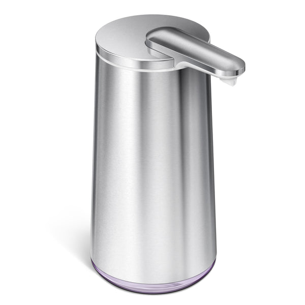 simplehuman 10 oz. Touch-Free Automatic Rechargeable Sensor Foam Soap Dispenser with Refillable Cartridge, Brushed Stainless Steel