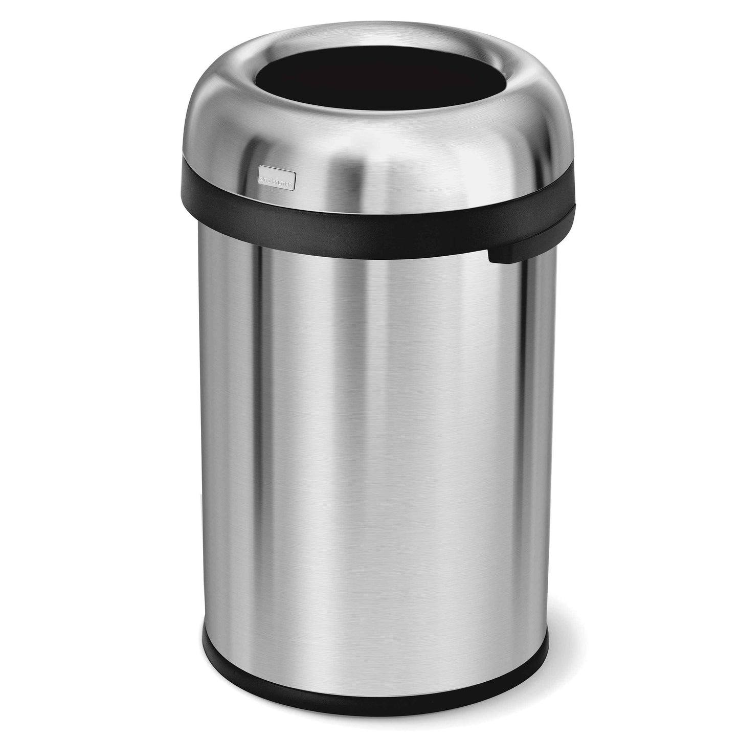 simplehuman 115 Liter / 30 Gallon Bullet Open Top Trash Can, Brushed Stainless Steel