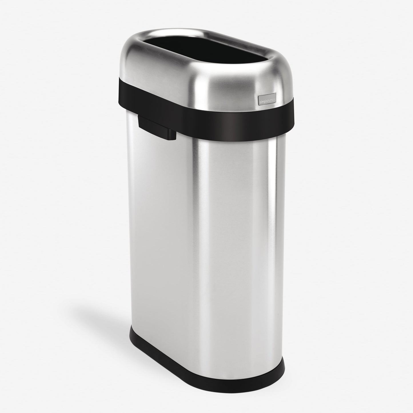 simplehuman 50 Liter / 13.2 Gallon Slim Open Top Trash Can, Commercial Grade Heavy Gauge Brushed Stainless Steel - Home OXO