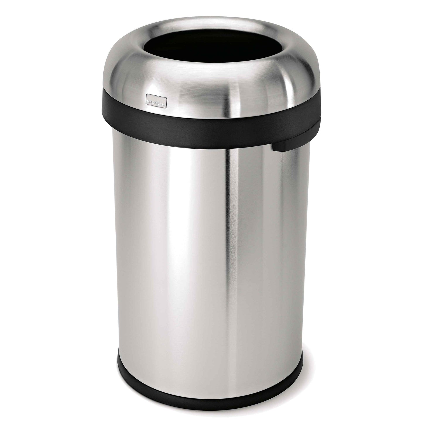 simplehuman 80 Liter / 21.1 Gallon Bullet Open Top Trash Can, Commercial Grade Heavy Gauge Brushed Stainless Steel