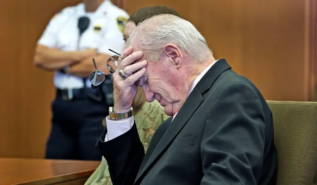 Lindsay Clancy's attorney, Kevin Reddington, reacts after a judge announced a murder trial in Plymouth County Superior Court, in Plymouth, Massachusetts, on September 4, 2026. 