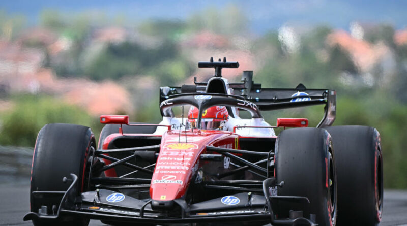 Ferrari driver Charles Leclerc of Monaco during the first free practice at the Hungaroring circuit in Mogyorod near Budapest, Hungary on July 24, 2026.