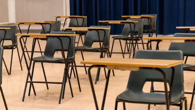 Empty seats in the classroom