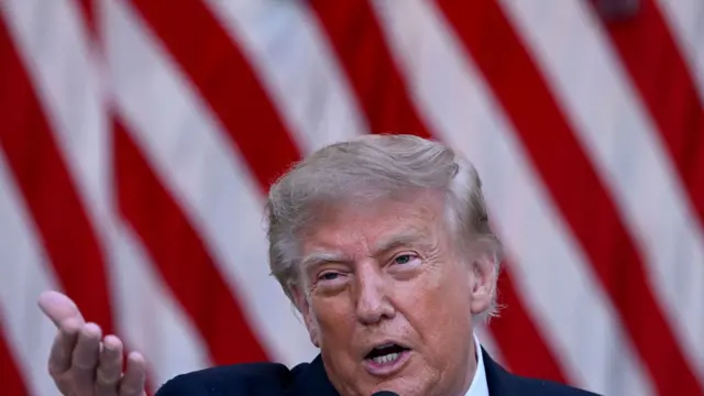 US President Donald Trump speaks during a dinner in the Rose Garden of the White House on September 2, 2026 in Washington, DC.
